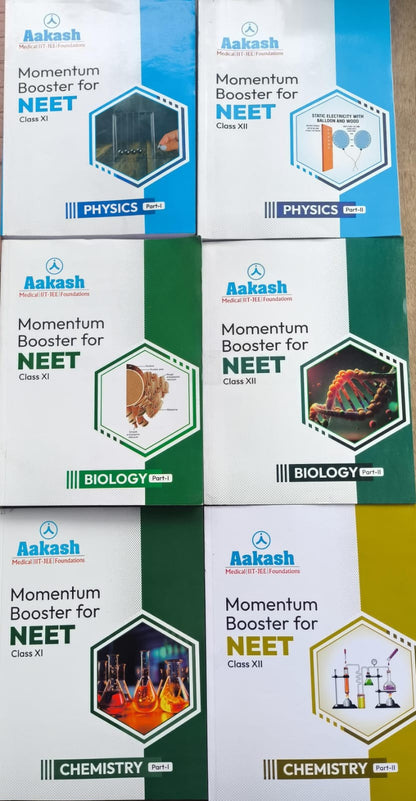 AAKASH Latest Momentum Boosters for NEET | Combo of 6 Books | Class 11 & 12 [2025 Ed.]