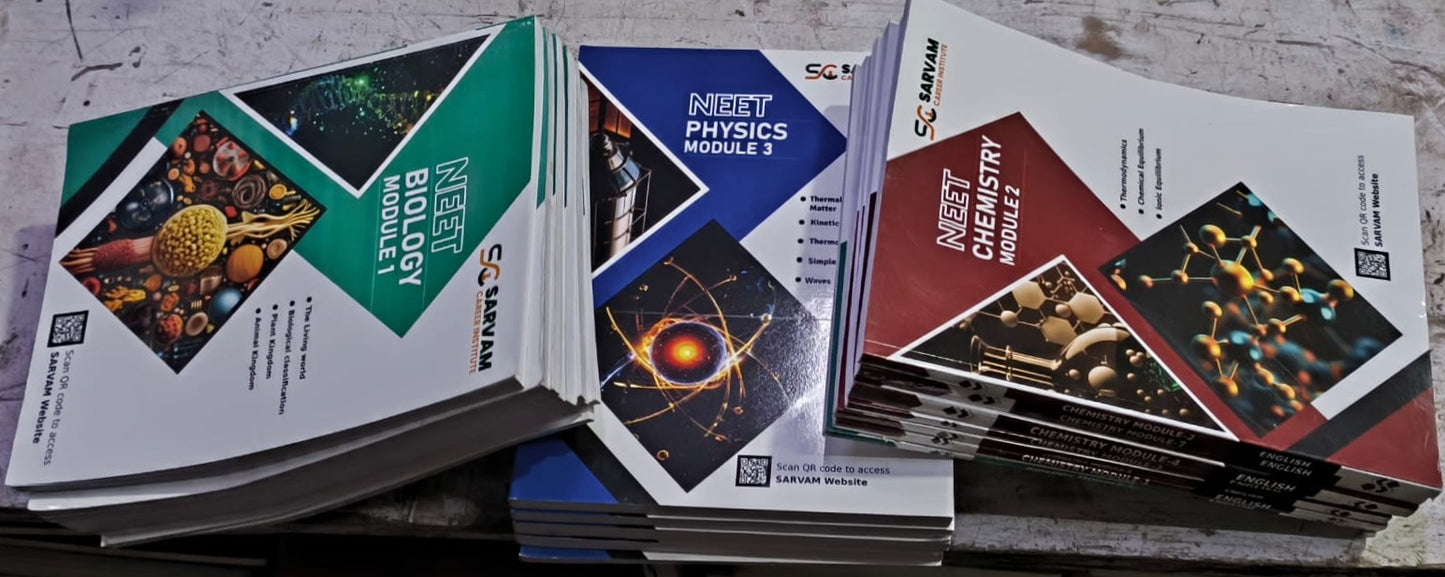 SARVAM CAREER INSTITUTE [2026 Ed.] NEET Study Material | Physics, Chemistry, Biology | Class 11 & 12 | Colored Printed Books