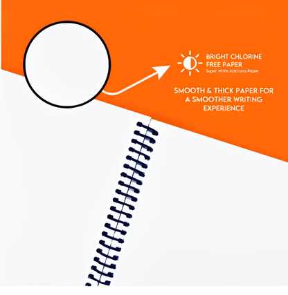 Premium 500 Pages Unruled Spiral Register Notebook (Plain Pages) | Set of 3 Notebooks