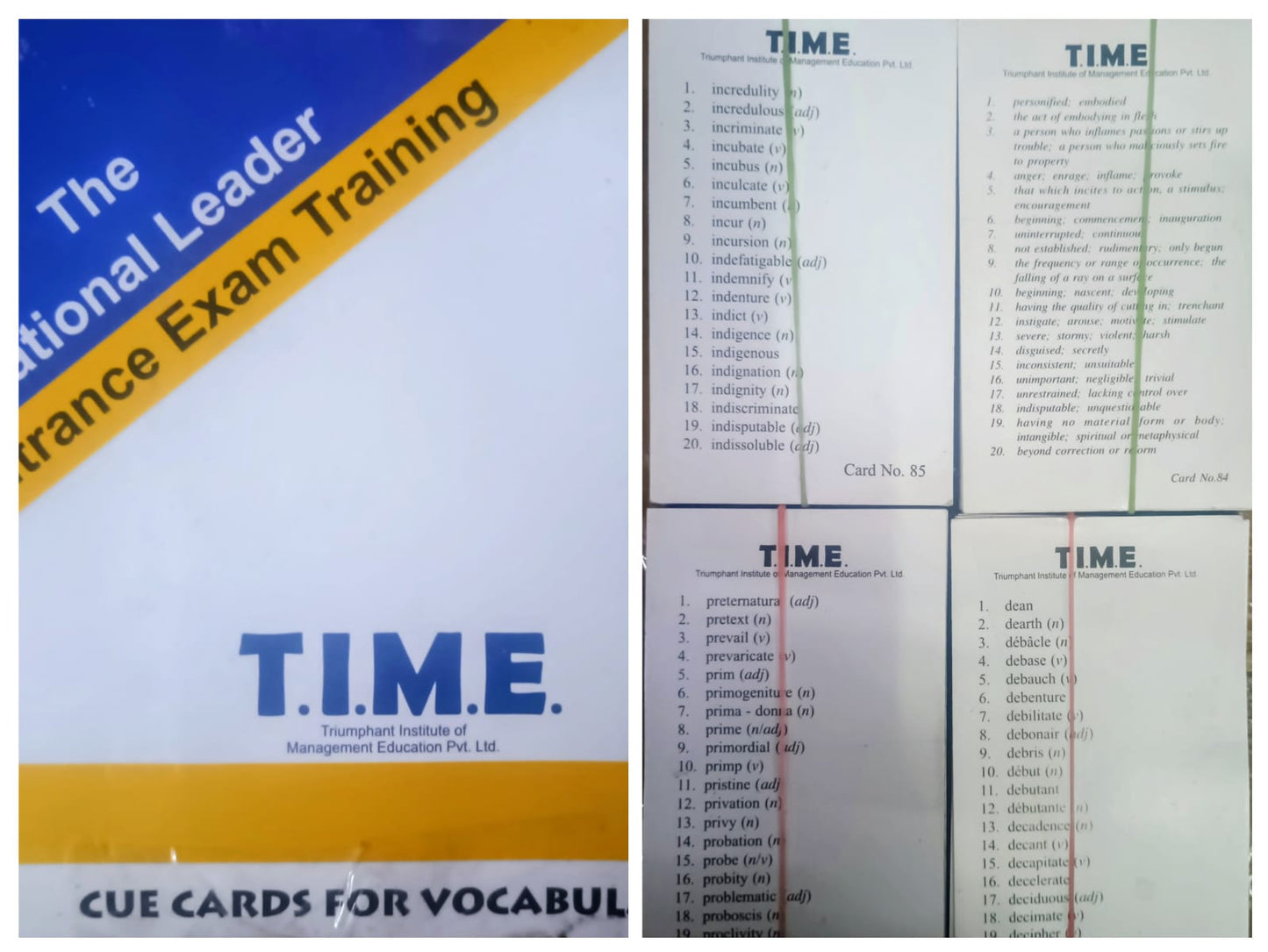 TIME [2025 Ed.] Study Material for CAT & Other MBA Exams | Cue Cards for Vocabulary Included