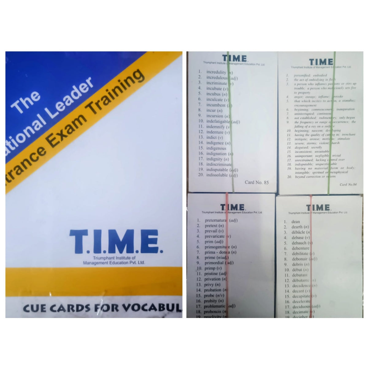 TIME Cue Cards for Vocabulary for CAT & Other Management Exams | Updated as per 2025 Edition