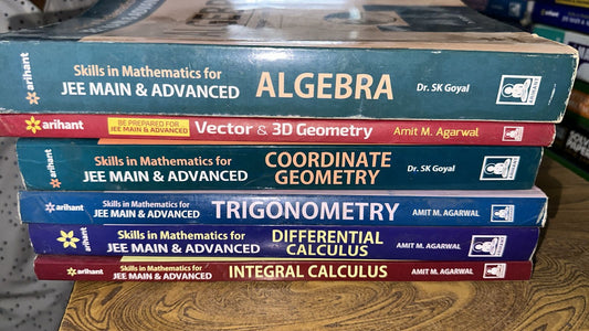 Arihant - Skills in Maths JEE Mains & Adv. - Set of 7 Books  - Algebra + Vector 3D + Trigonometry + Integral + Diff. Calculus + Coordinate Geometry + Play with Graphs (Like New)
