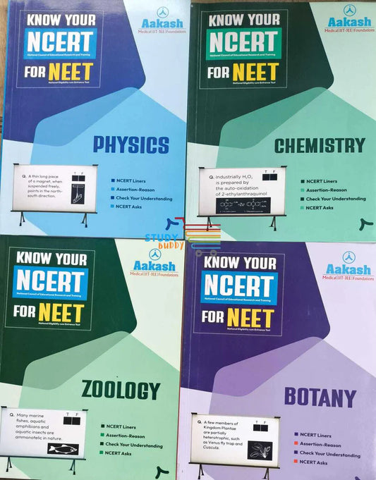 Aakash Latest [2025 Edition] Know Your NCERT For NEET (Combo Of 4 Books) | Physics, Chemistry, Botany, Zoology | Class 11 & 12