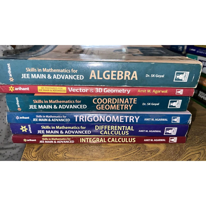Arihant - Skills in Maths JEE Mains & Adv. - Set of 7 Books  - Algebra + Vector 3D + Trigonometry + Integral + Diff. Calculus + Coordinate Geometry + Play with Graphs (Like New)