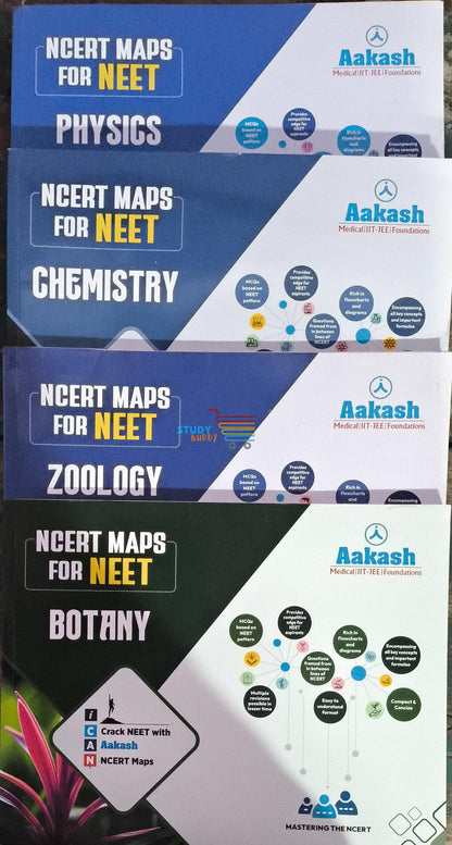 AAKASH [2025 Ed] NCERT Maps for NEET | Set of 4 books Combo