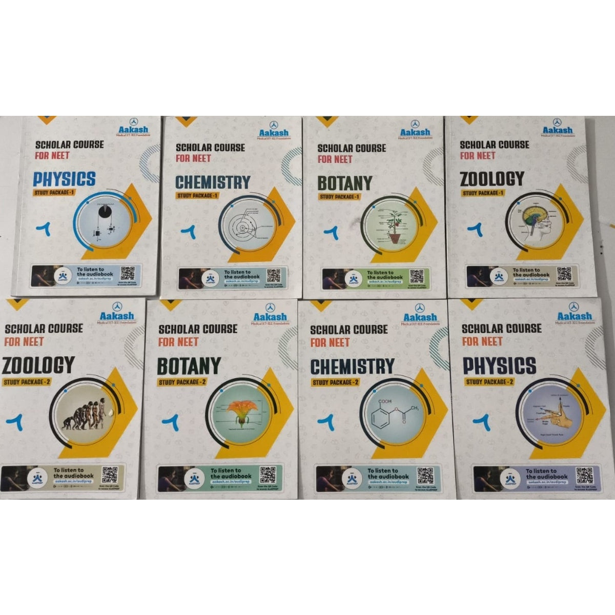 AAKASH Latest Scholar Course for NEET | Combo of 8 Books | Physics, Chemistry, Biology